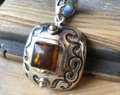 SILPADA Jewelry - Retired ~ Amber & Sterling Silver Pendant S0908