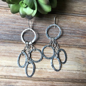 SILPADA Jewelry Retired Sterling Silver 'CHAIN REACTION' Oval Link Dangle Earrings image 5