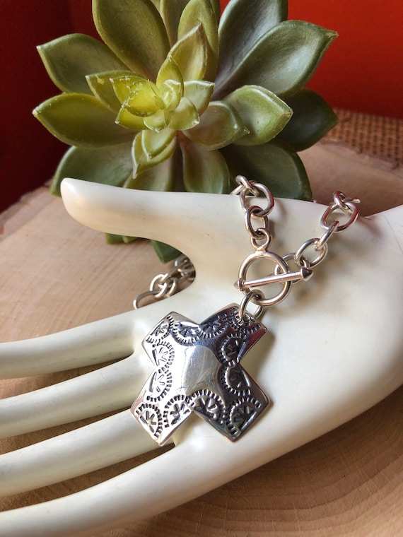 SILPADA Jewelry Retired Sterling Silver VIRTUOSITY Stamped Cross