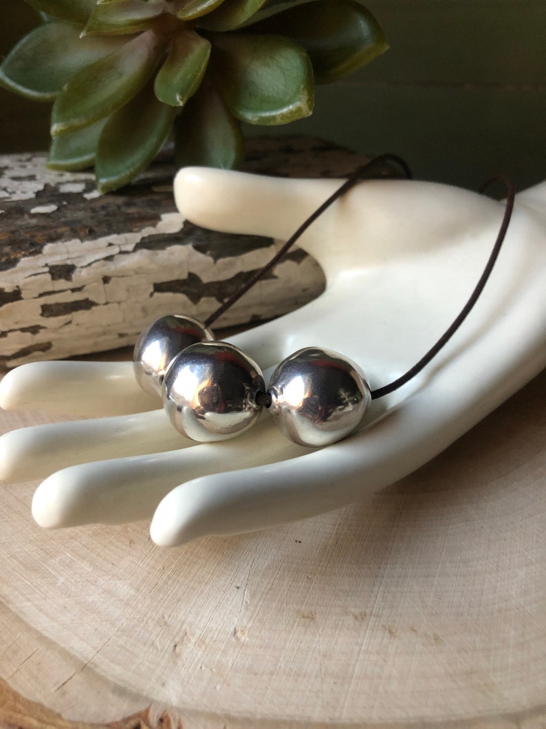SILPADA Jewelry Retired ~ Sterling Silver Ball /& Leather Necklace