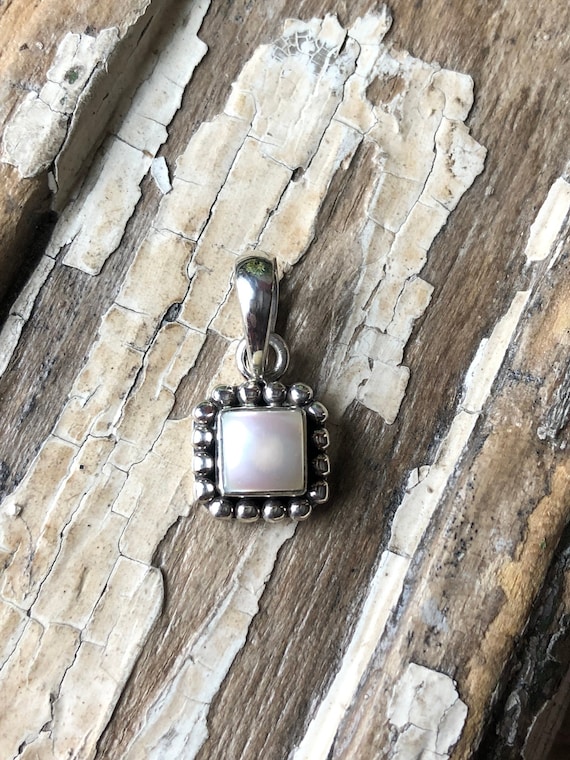 SILPADA Jewelry - Retired ~ Pearl Button Frame Sterling Silver Pendant
