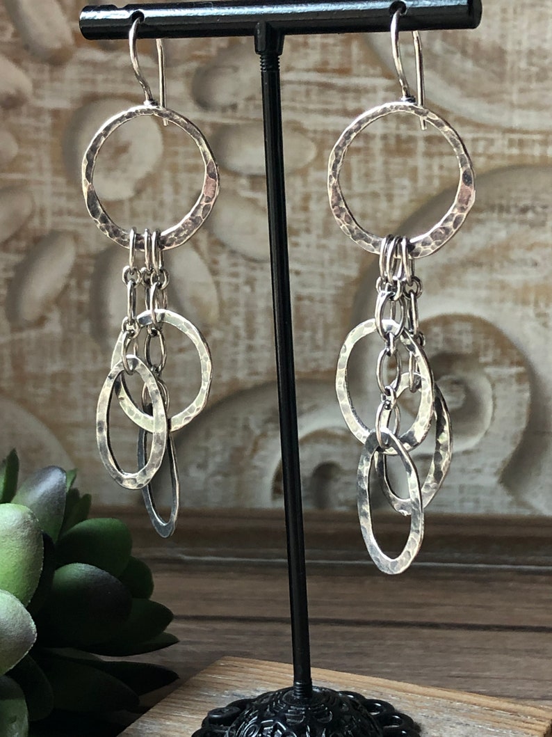 SILPADA Jewelry Retired Sterling Silver 'CHAIN REACTION' Oval Link Dangle Earrings image 2