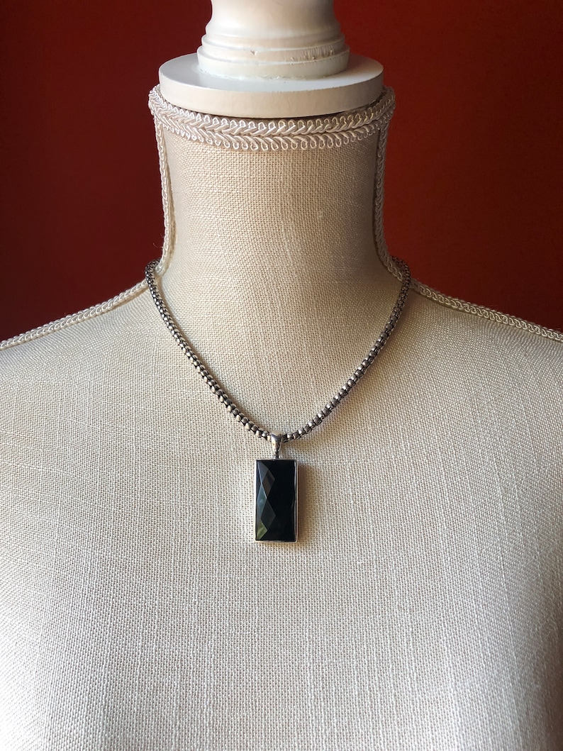 SILPADA Jewelry Retired ~ Faceted Black Onyx /& Sterling Silver Pendant