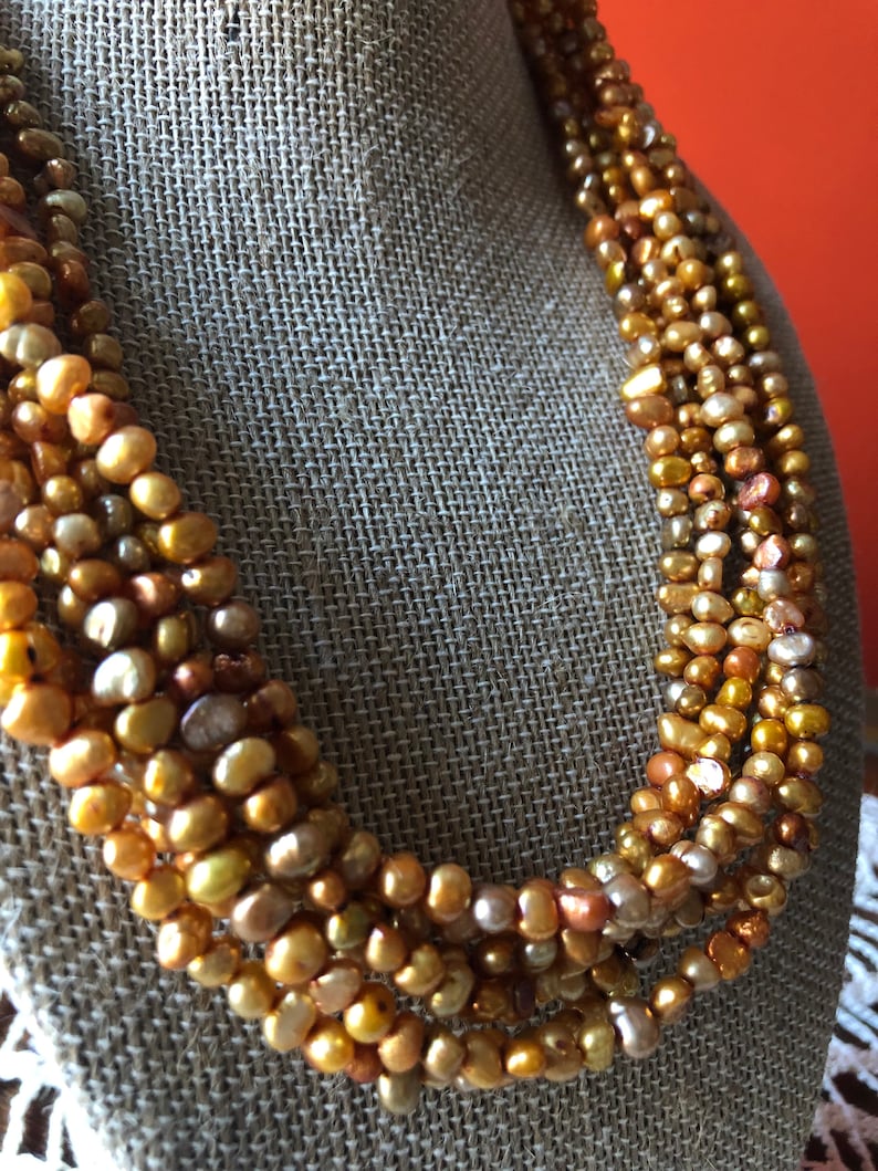 Vintage SILPADA Jewelry ~ Copper Freshwater Pearl Multi-Strand Necklace