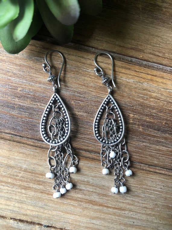 Paparazzi RETIRED Black Silver Ornate Beaded Lanyard & Earring Set Paparazzi RETIRED Black Silver Ornate Beaded Lanyard & Earring Set