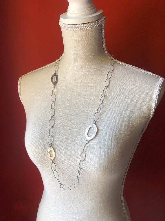 Silpada Hammered Oxidized Oval Link 35-inch Sterling Silver  Silpada Hammered Oval Link Necklace main image 2