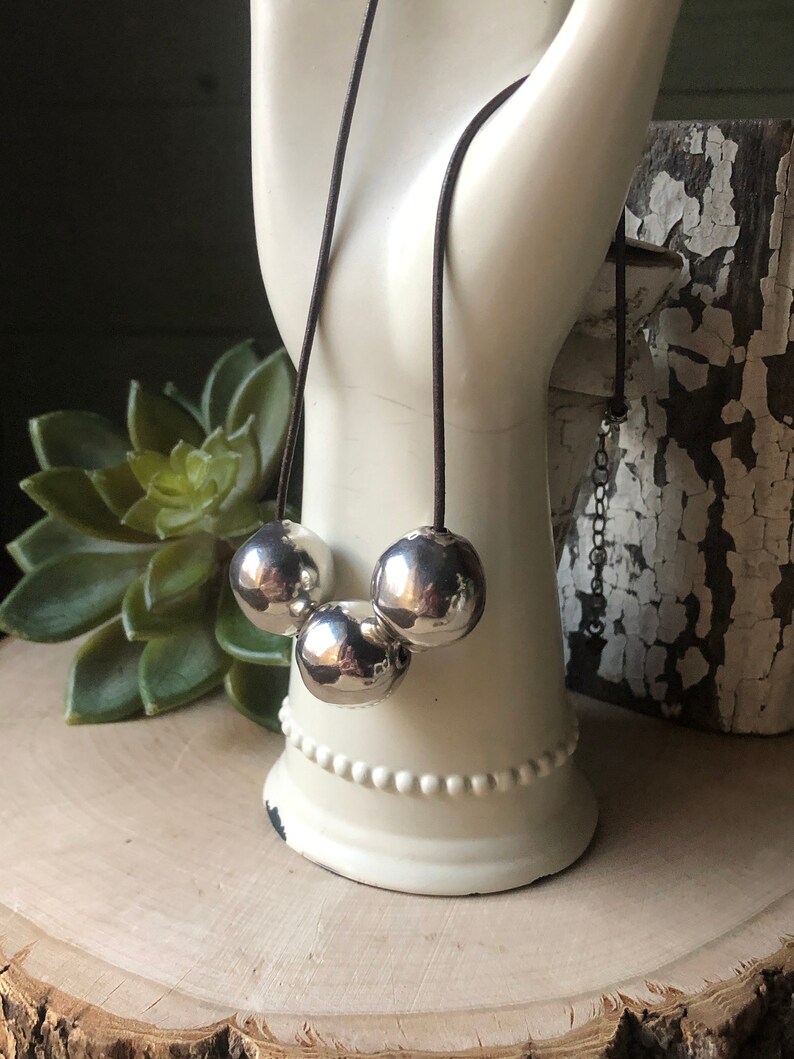 SILPADA Jewelry Retired ~ Sterling Silver Ball /& Leather Necklace