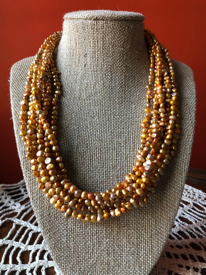 Vintage SILPADA Jewelry ~ Copper Freshwater Pearl Multi-Strand Necklace