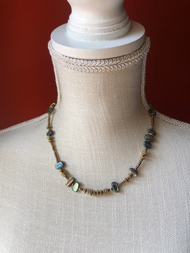 SILPADA Jewelry Retired Abalone Shell & Brass Necklace Etsy