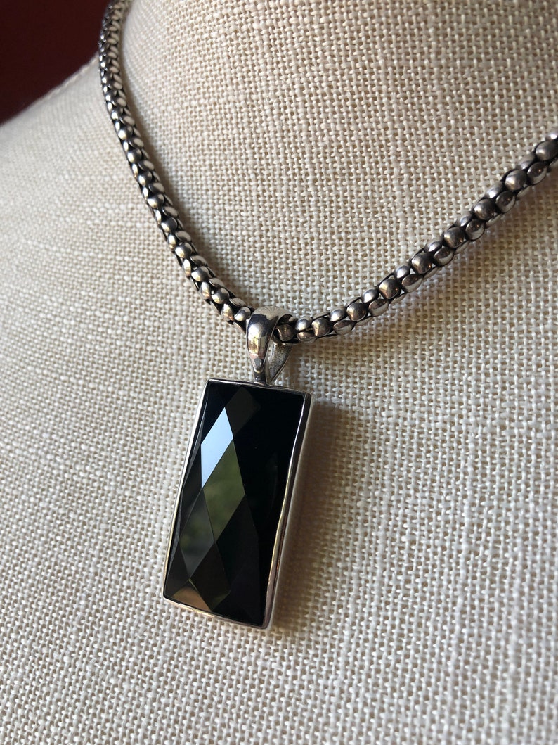 SILPADA Jewelry Retired ~ Faceted Black Onyx /& Sterling Silver Pendant
