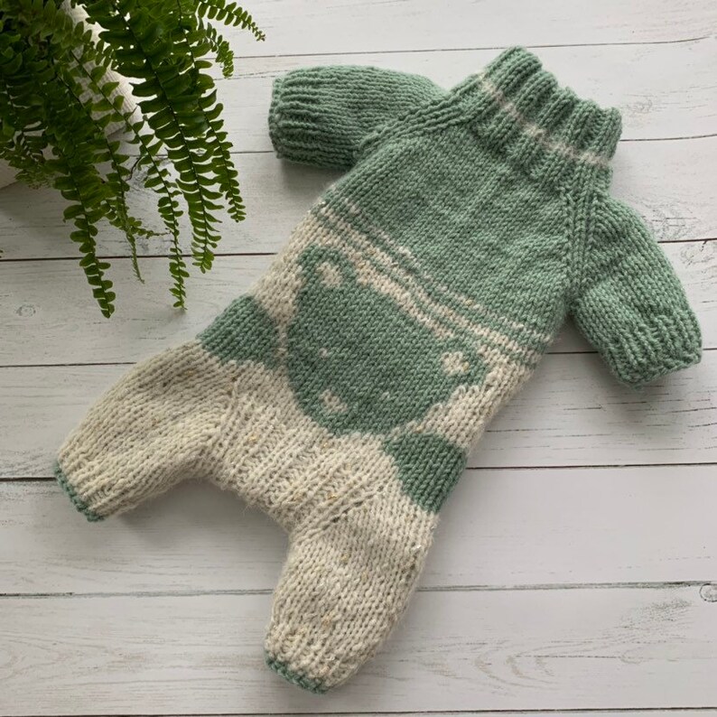 Knit dog coat Knit dog overalls with teddy bear for small and medium dogs Custom dog clothes