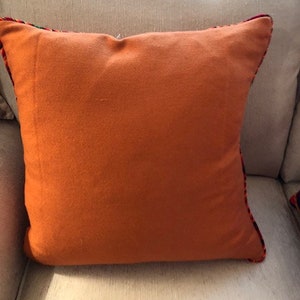Peruvian Bright Orange Colorful Pillow