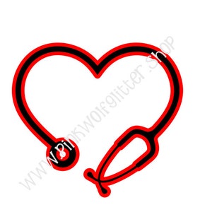 Stethoscope Heart Offset SVG