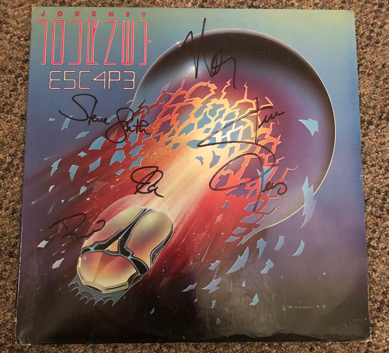 JOURNEY BAND Signed Photo blue marker COA hologram main image 1