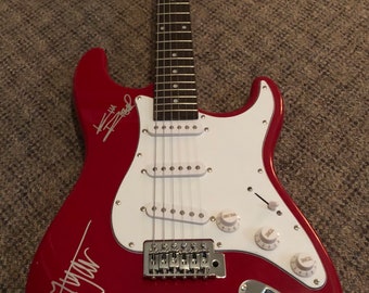 THE ROLLING STONES autographed signed full size guitar