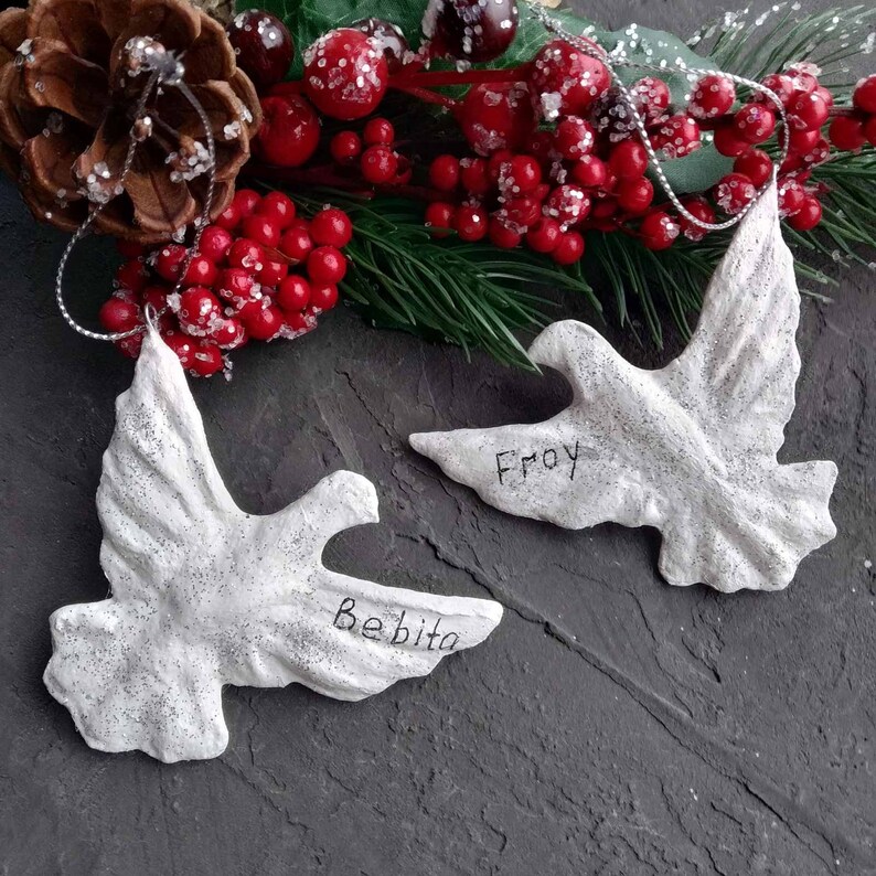 Two turtle doves ornaments personalized decoration gift for Etsy