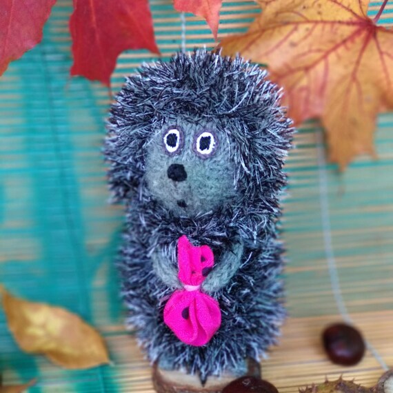 Hedgehog HandKnitted Toy Stuffed Fluffy Hedgehog Toy Etsy