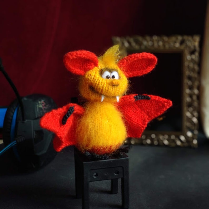 Halloween decoration red bat toy for home décor Vampire bat | Etsy