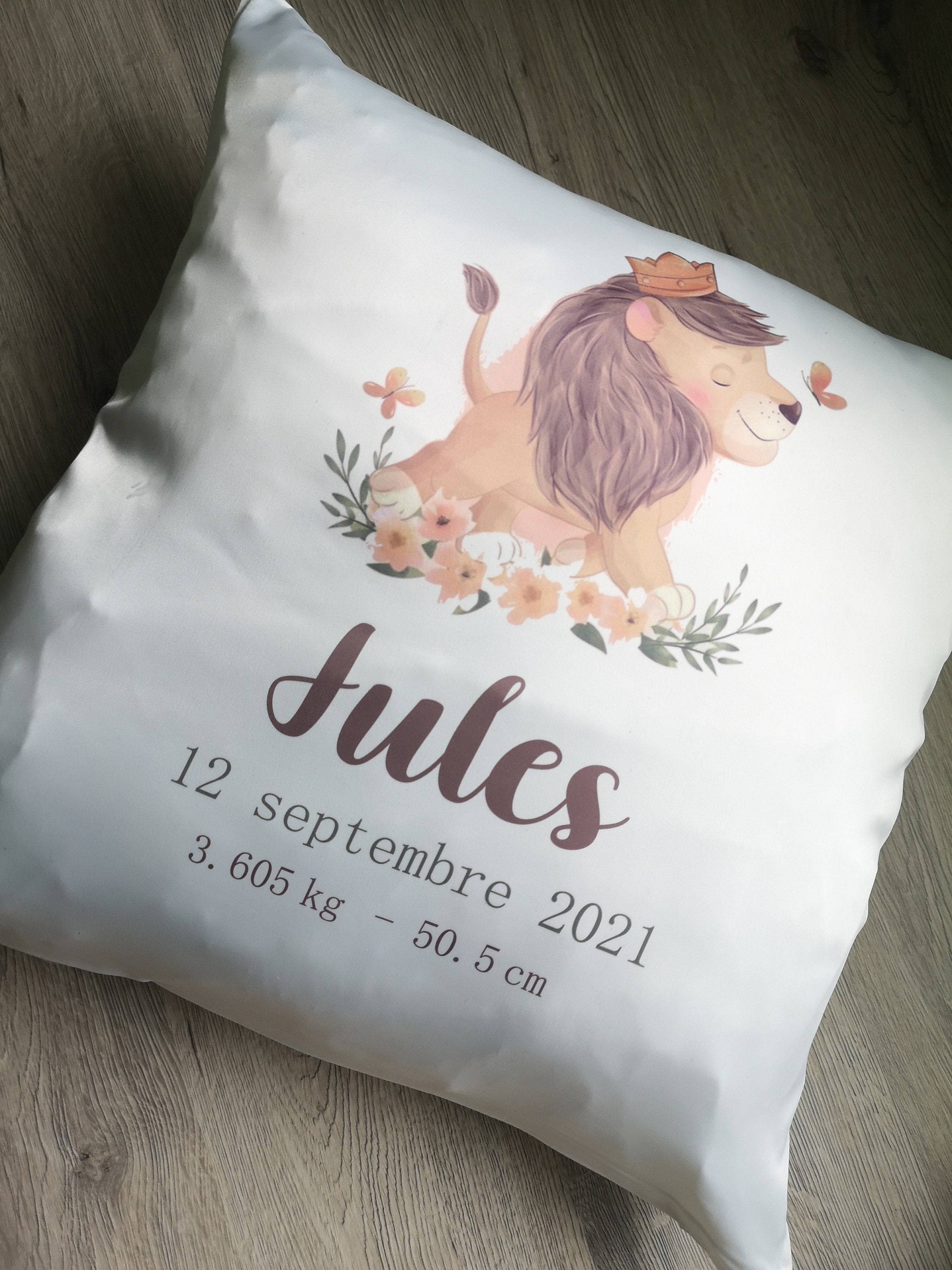 Coussin Bébé Garçon Personnalisé | Coussin Naissance Décoration Chambre Cadeau de Naissance