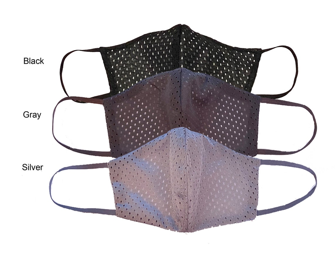Set of 3 Athletic Mesh Face Masks Extra Breathable Fabric With Etsy