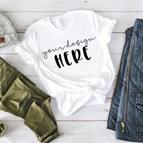 Bella Canvas 3001 T-shirt Mockup INSTANT DOWNLOAD Jeans - Etsy