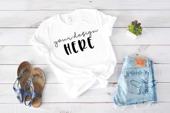 Bella Canvas 3001 T Shirt Mockup Instant Download Shorts Etsy