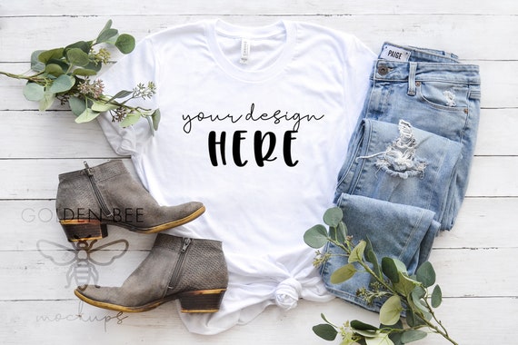 Download Bella Canvas 3001 T Shirt Mockup Instant Download Jeans Etsy PSD Mockup Templates