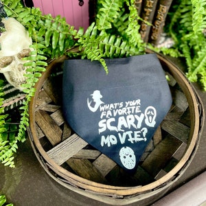 Glow in the Dark Halloween Pet Bandana: Scary Movie Theme