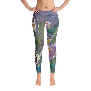 Yoga Leggings For Women, Yoga Pants, Workout Leggings, Exercise Leggings, Abstract Art Inspired Leggings, Gifts For Her