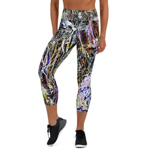 Capri Leggings For Women, Yoga Pants, Workout Leggings, Yoga Leggings, Exercise Leggings, Abstract Art Inspired Leggings, Gifts For Her