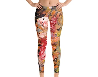Leggings for Women, Ankle Length Yoga Pants, Artist Designed Fashion Leggings, Stretchy Polyester Spandex, Redaway
