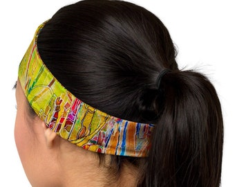 Abstract Art Inspired Headband, Yoga, Running, Moisture-Wicking