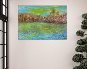 Canvas Fine Art Prints: Approaching Lane - Abstract Art - Wall Decor - Contemporary - Waterfront - Shoreline - Landscapes