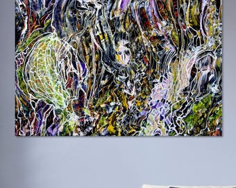 Canvas Fine Art Prints: Night Illuminations - Abstract Art - Wall Decor - Contemporary - Mysterious