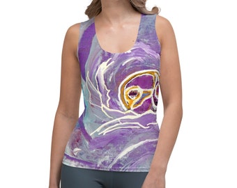 Women's Abstract Art Inspired Tank Top, Ellen Palestrant Design, A Circumrotating Head