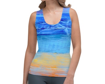 Abstract Art Tank Top, Many-Colored Sky, Women's Fashion