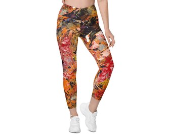 Crossover Leggings for Women, 2XS-6XL,  Yoga Pants, Pockets, Fashion Leggings, Stretchy Polyester Spandex, Redaway