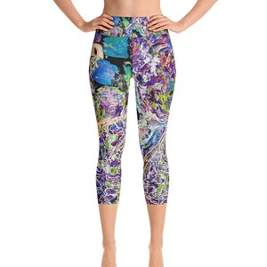 Capri Leggings For Women, Yoga Pants, Workout Leggings, Yoga Leggings, Exercise Leggings, Abstract Art Inspired Leggings, Gifts For Her