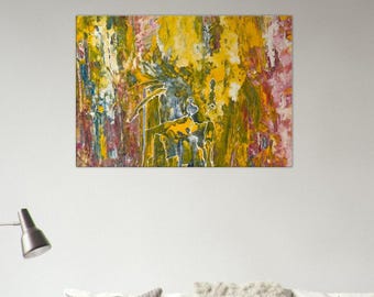 Canvas Fine Art Prints: Home Office Wall Art, Abstract Art, Wall Decor, Greens, Foliage, Contemporary,  Wanderers in a Strange Land