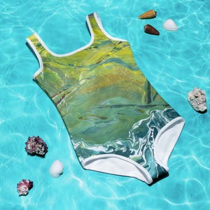 Girls Shamrock Buttery Soft Swimsuit - UPF 50+ With Double Layered Front main image 1
