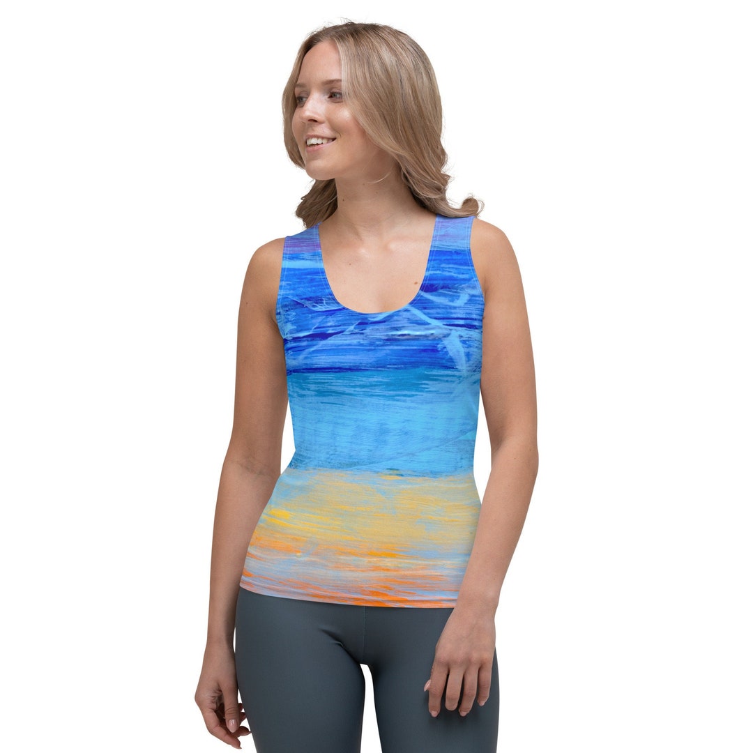 Abstract Art Tank Top, Many-colored Sky, Women's Fashion - Etsy