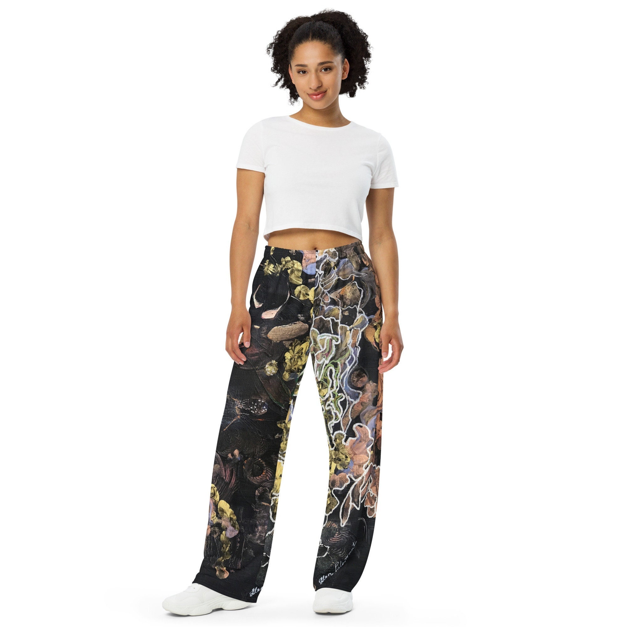 Unisex Lounge Hose mit weitem Bein, elastischer Bund, Kordelzug, Jersey-Stoff, entspannte Passform, Jogginghose, Kunst: The Sparkling Night