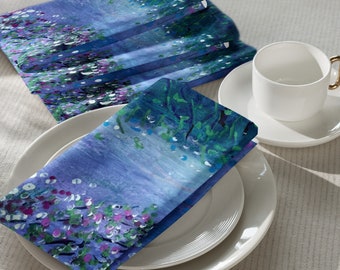 Cloth Napkin Set, Set of 4, Art Inspired: Fluorescence, Table Linens, Napkins, Special Events, Everday Dinners