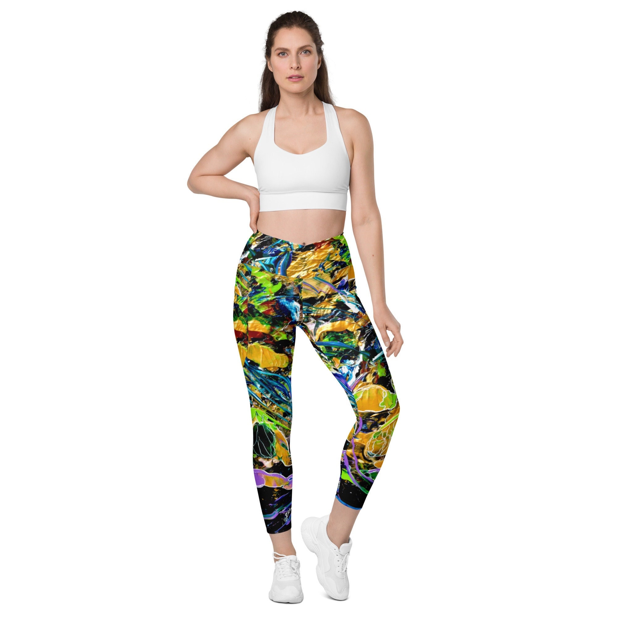Cubism Abstract Sketchbook Art Leggings with pockets – Kalamity Crochet