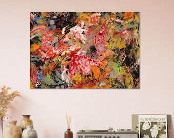Canvas Fine Art Prints: Home or Office Wall Art, Abstract Art, Wall Decor, Red, Orange, Black, Redaway