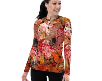 Women's UPF 50+ Long Sleeve Rash Guard, Ellen Palestrant Art