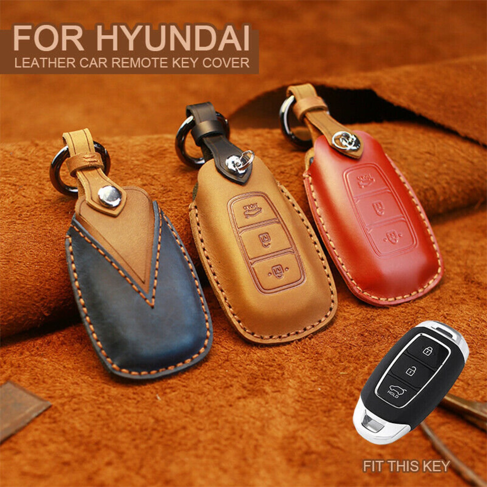 Genuine PU Leather Key Fob Case / For Hyundai Kona Electric Etsy