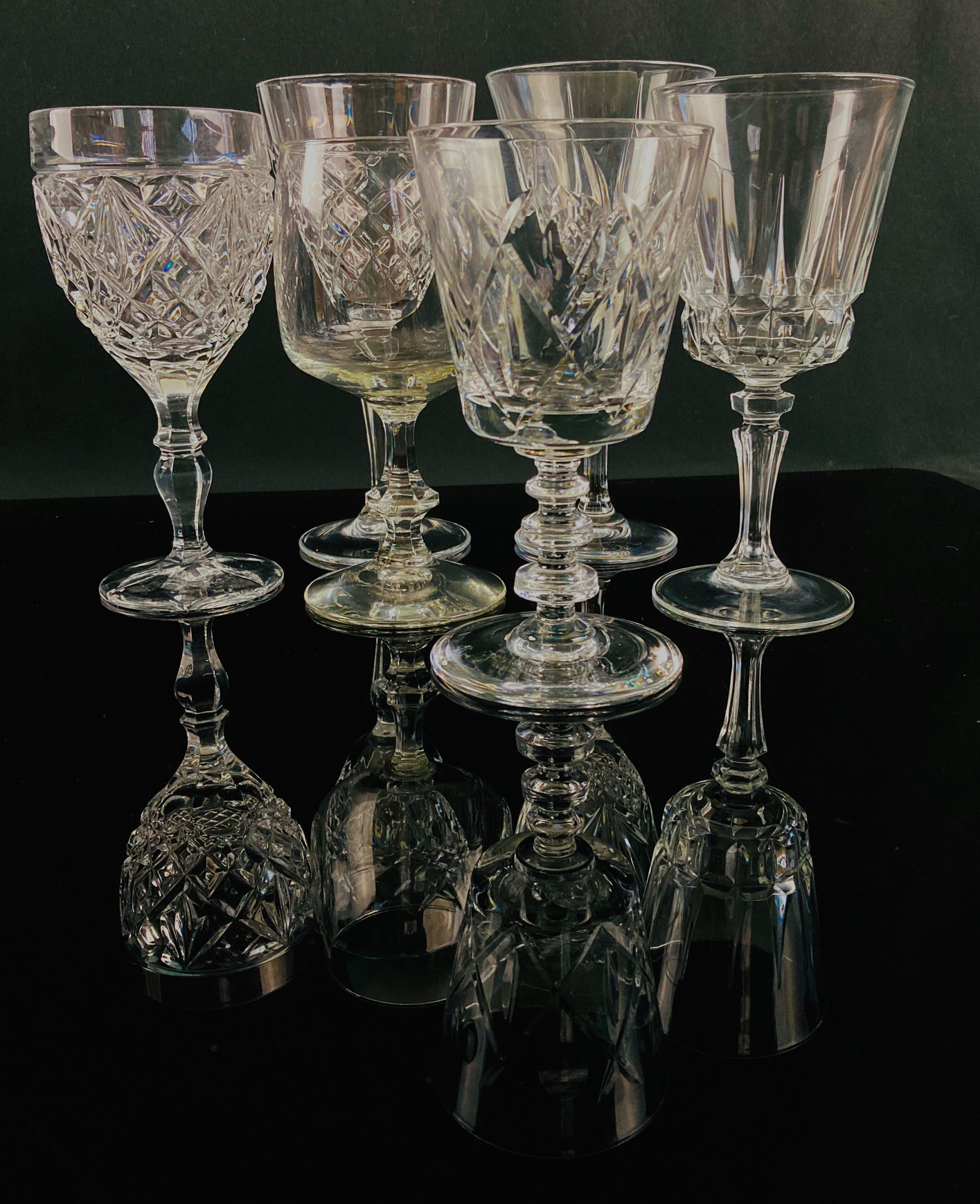 Lead Crystal Wine Goblets set of 6 Curated Crystal Water Etsy
