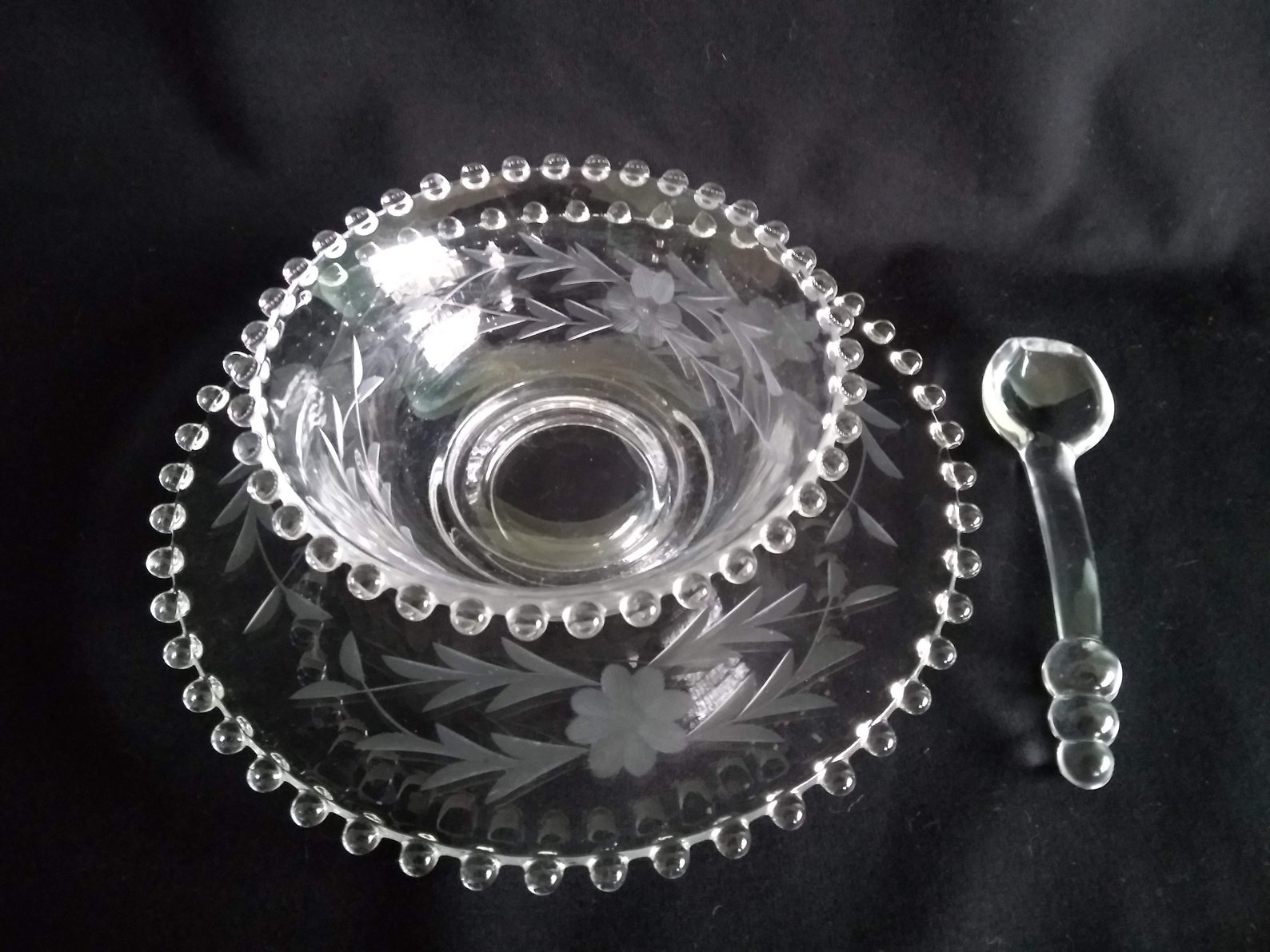 Imperial Candlewick Glass Cut Crystal Serving Bowls Circa Etsy