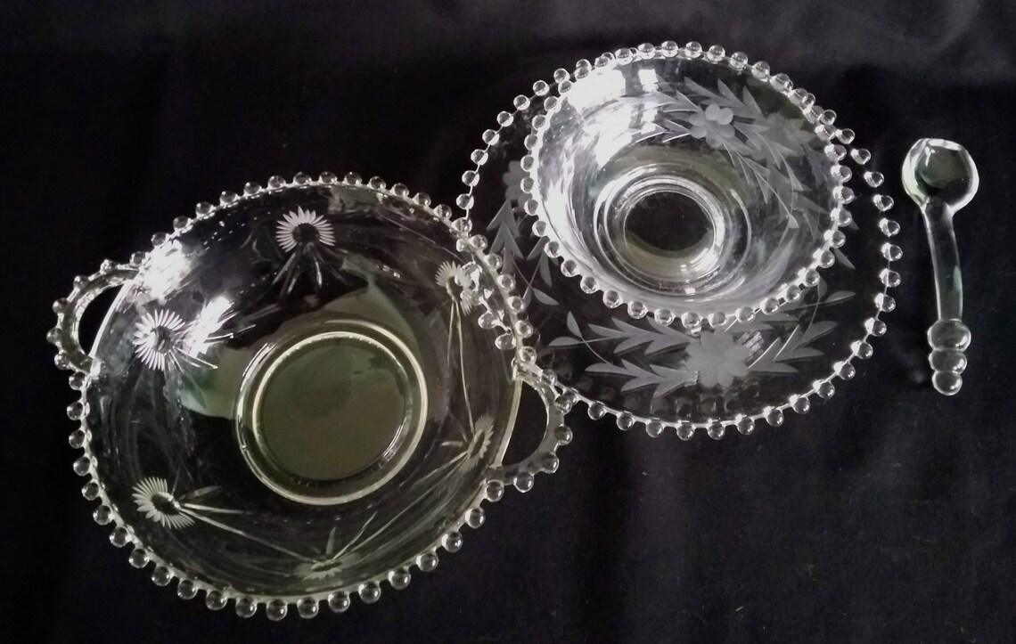 Imperial Candlewick Glass Cut Crystal Serving Bowls CIRCA Etsy